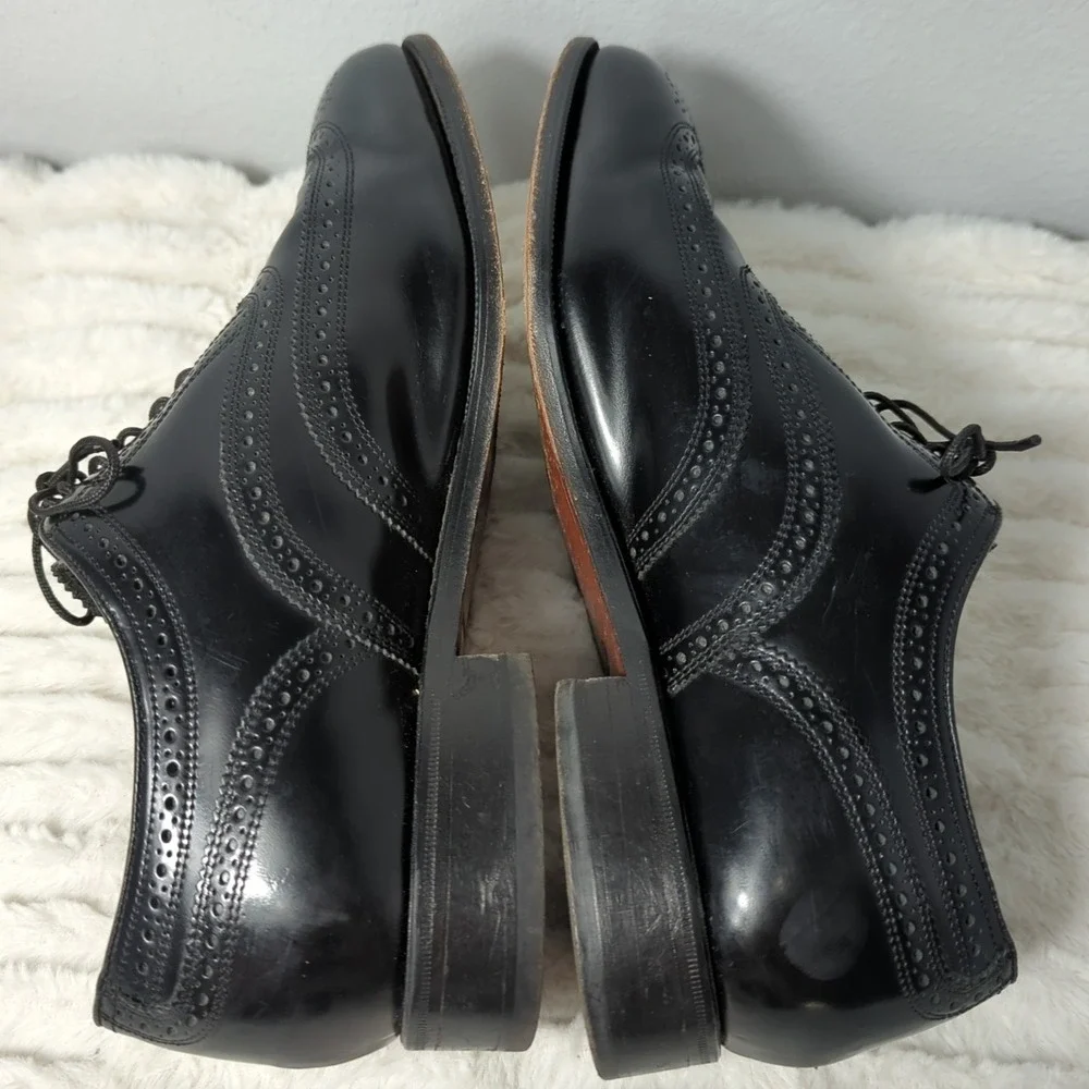 Florsheim Lexington 1706601 Mens Leather 10 3E‎ Black Wingtip Oxford Dress Shoes